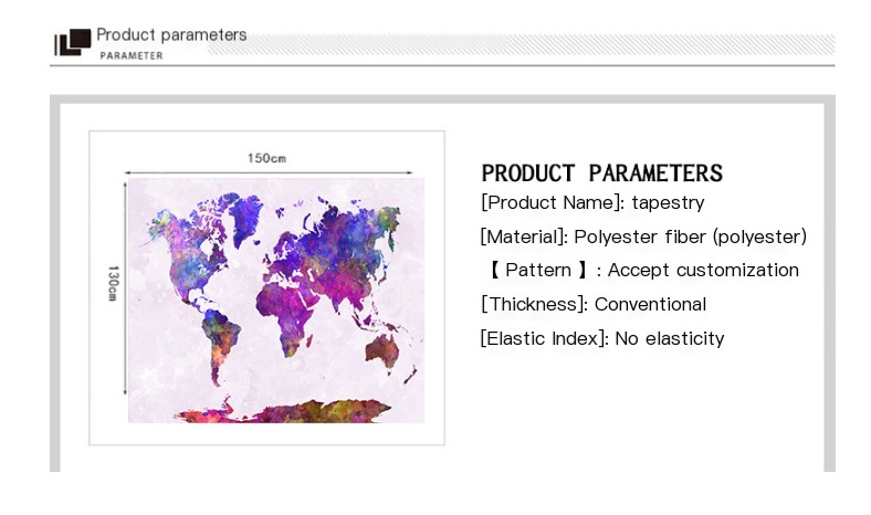 Blue Map Tapestry Image 2