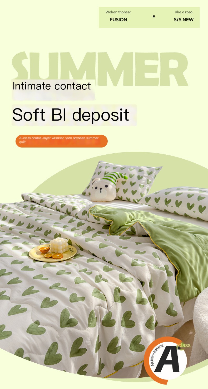 Explosions Class A maternal and infant grade double-layer yarn summer quilt washed cotton soybean fiber summer cool quilt air conditioning quilt wholesale gift quilt