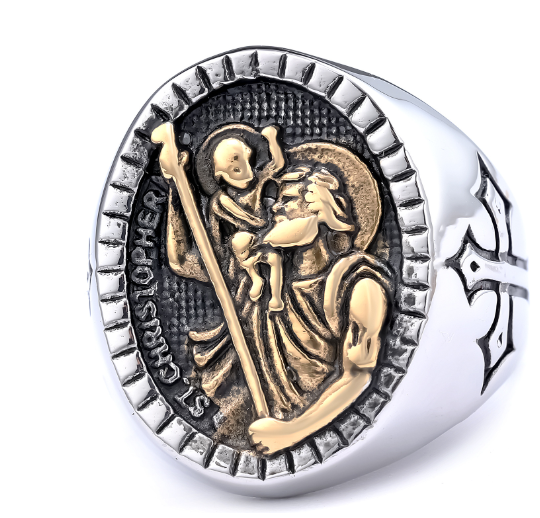 Vintage Silver Men's Cross Ring Image 1