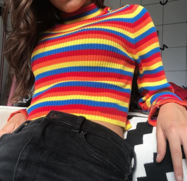 Colorful Striped Sweater Image 3