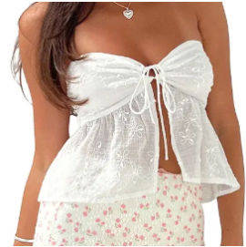 Xingqing White Strapless Top