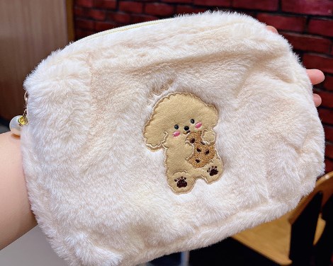 Cartoon Bear Embroidery Plush Bag