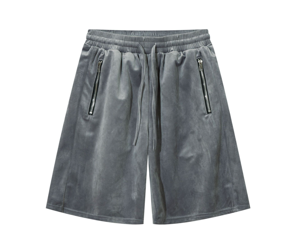 Street Retro Velvet Five-point Shorts 4