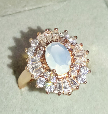 Luxury Full Diamond Women’s Opal Ring Image 2