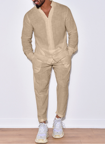 Men's Linen Casual Suit Image 1