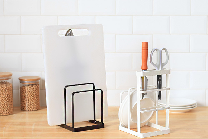 Iron Kitchen Knife Rack - White