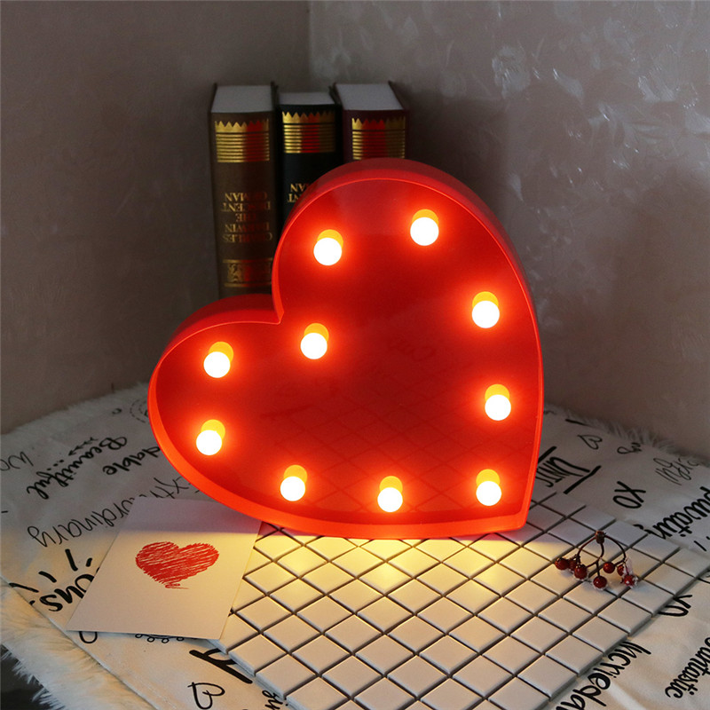 Heart Shaped Night Light - Pink