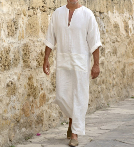 Cotton And Linen Ethnic Style Men's T-shirt Image 2