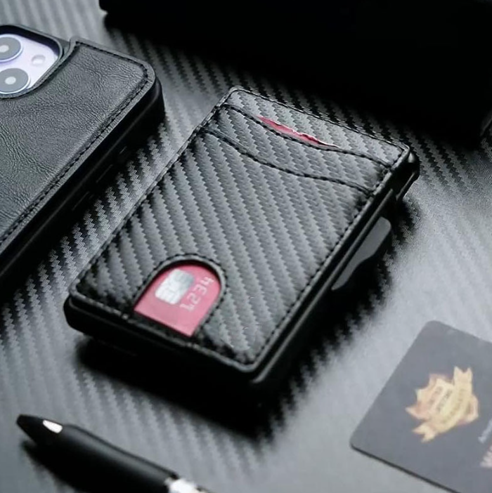 Slim Card Holder Wallet Open View