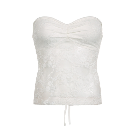Sheer Lace Tube Top - Image 1