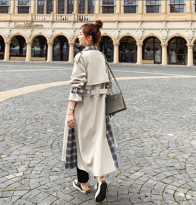 Trench Coat and Plaid Skirt Set Image 3