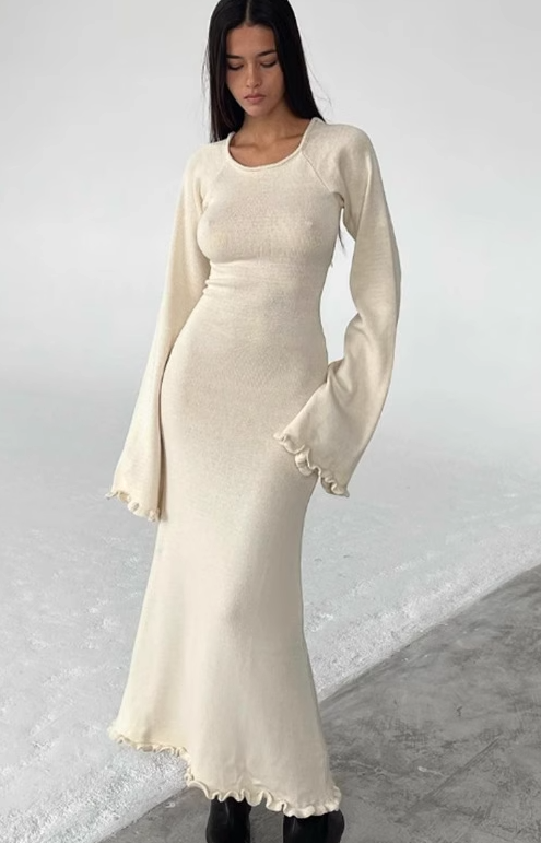 Selvedge Backless Knitted Dress Image 3