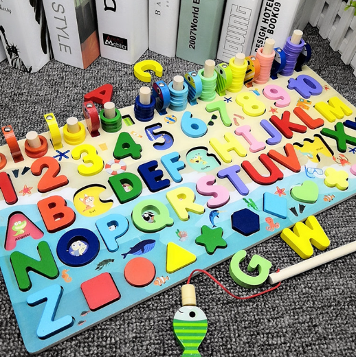 Medium Six in One Alphabet Number Logarithmic Board