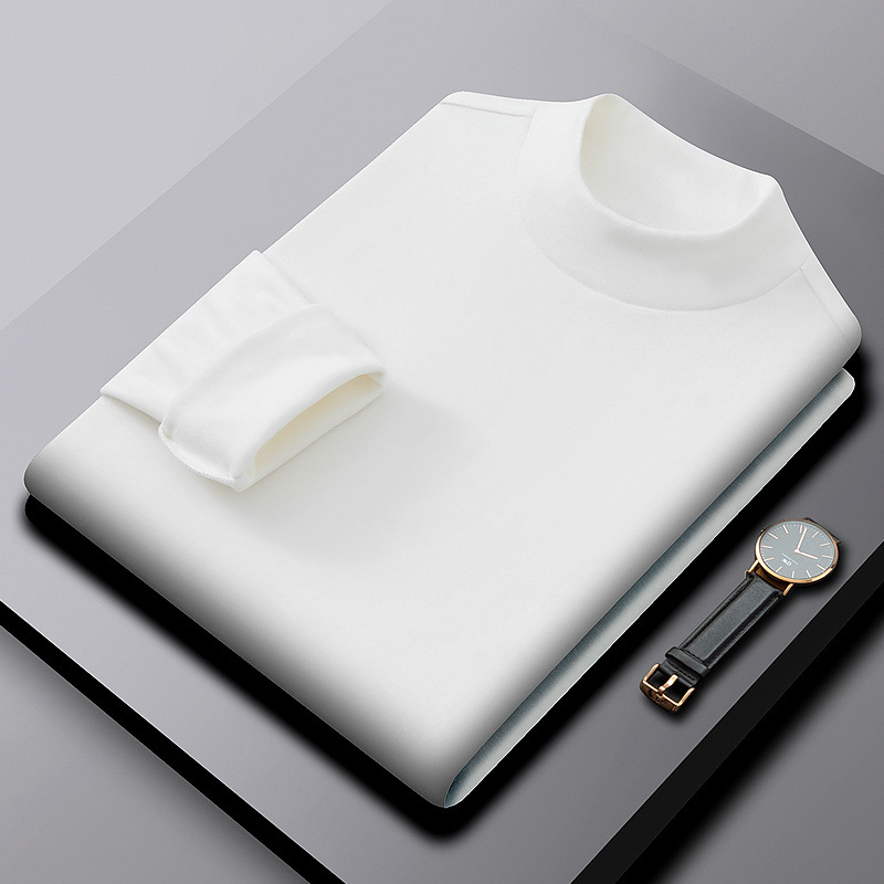 Wei Yi double-sided German velvet semi-high collar T-shirt 2023 Spring Festival warm clothing factory outlet image