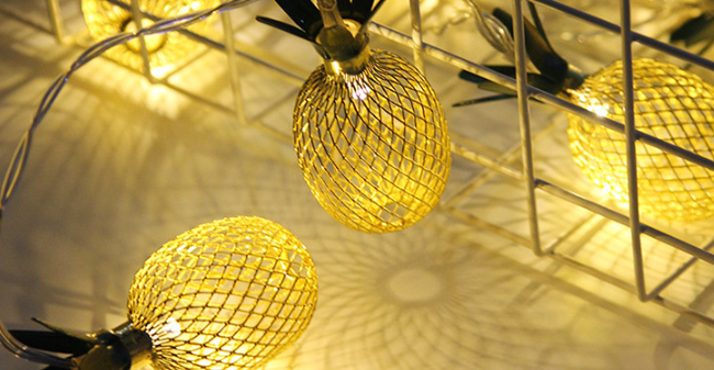 Pineapple String Lights in Gold Color