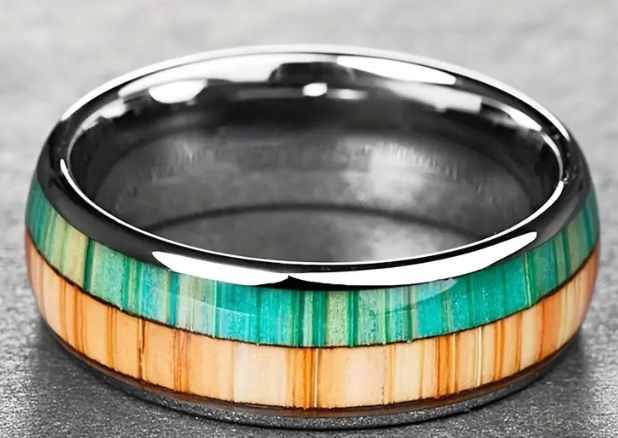 Tungsten Steel Dual-Color Ring Image 2