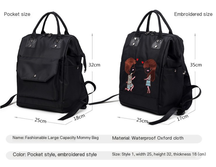 Black Backpack with Pocket