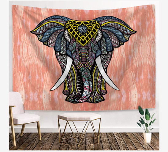 Colorful Elephant Tapestry 1