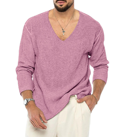 Long Sleeve V-neck Sweater Image 2