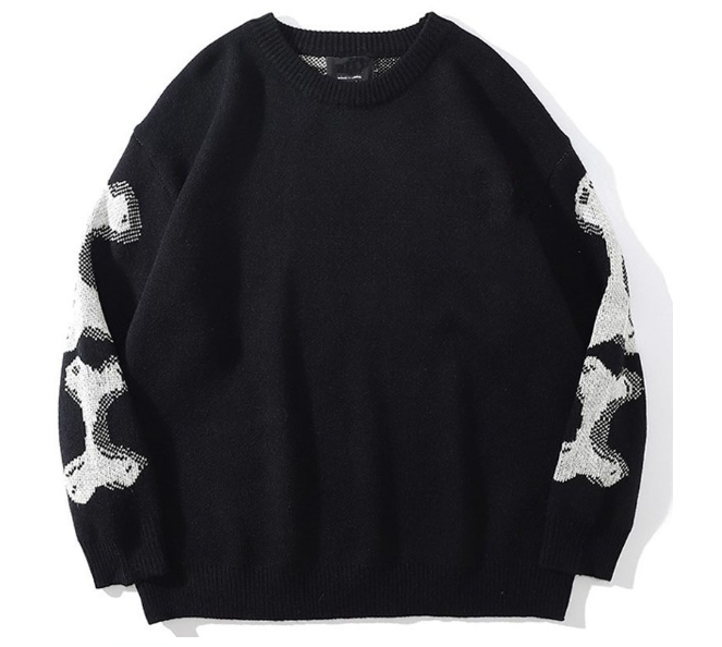 Skeleton Patch Embroidery Sweatshirt 3