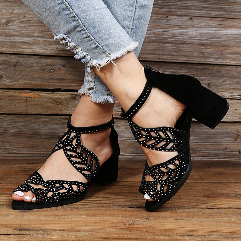 Black High Heel Sandals