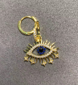 Devil Eye Hoop Earrings Detail