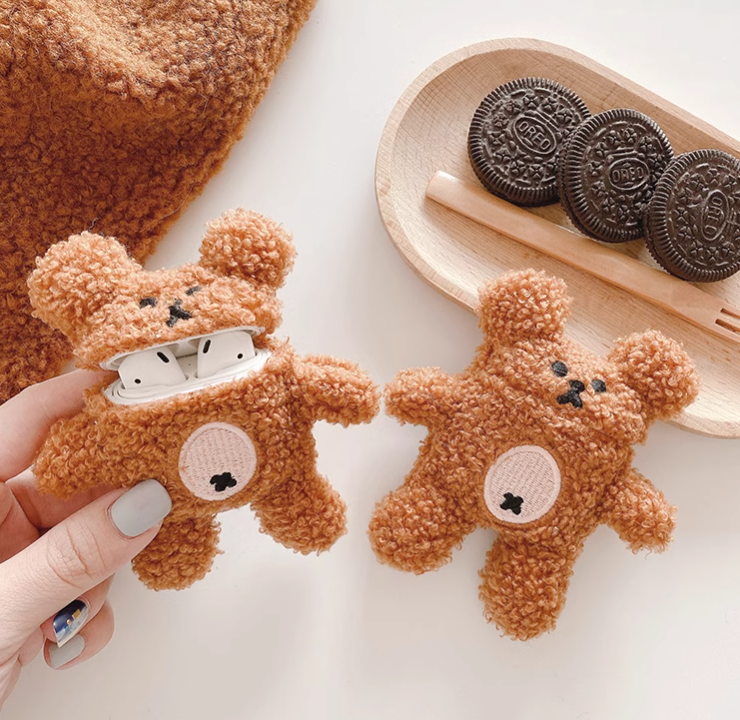 3D Brown Bear Plush Case