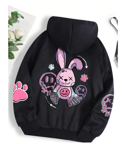 Chic Urban Oversized Printed Hoodie