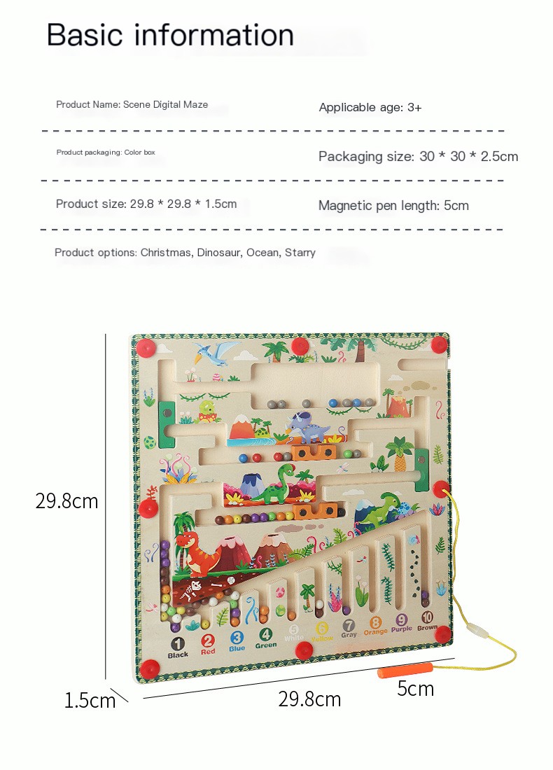 Wooden Magnetic Mechanism Maze Toy