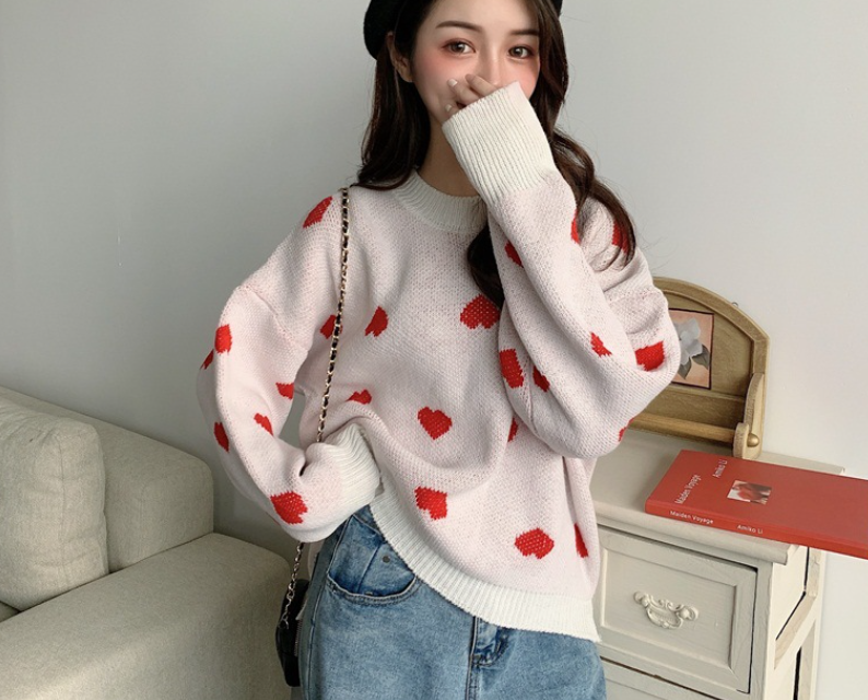 Heart Knit Sweater Image 2