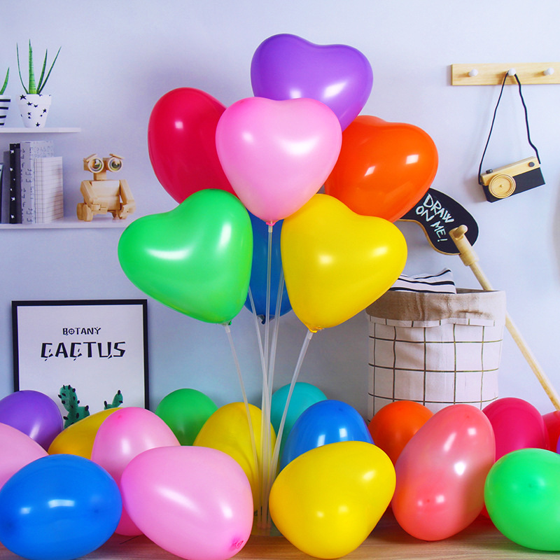 Festive Heart-Shaped Balloons
