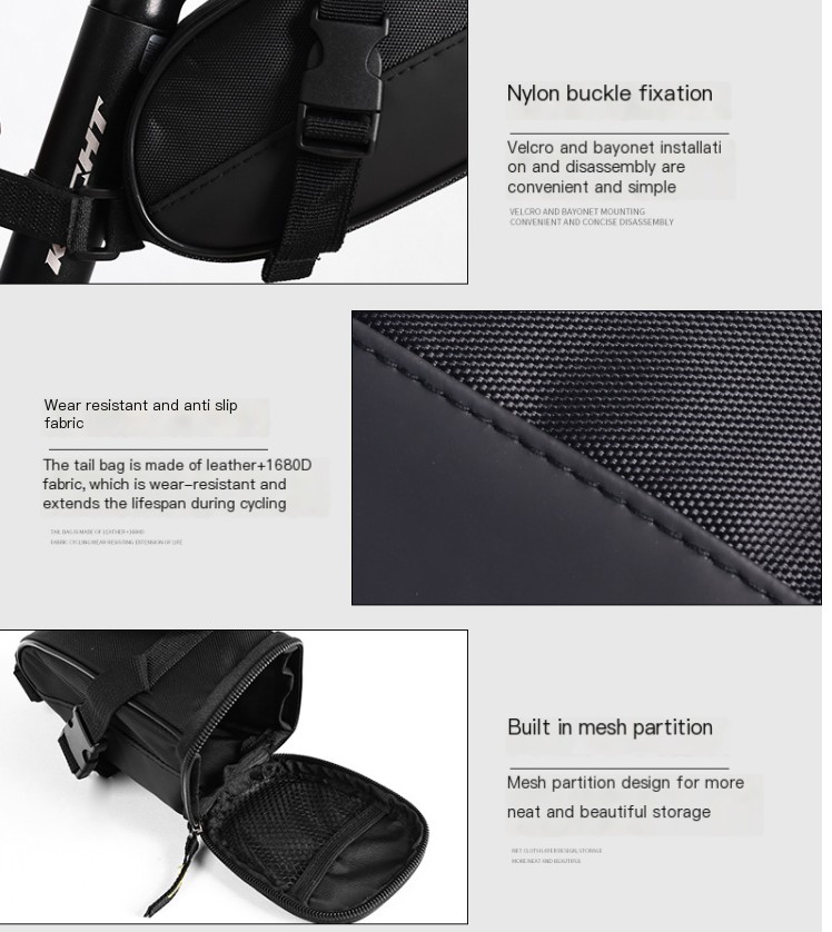 Bicycle Rear Bag Waterproof Saddle Bag Red
