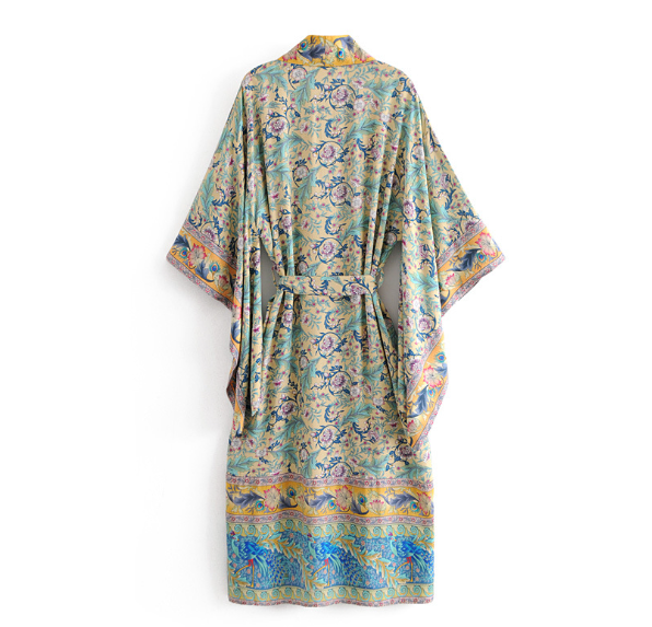Fengwei Print Long Kimono Cardigan Image 2