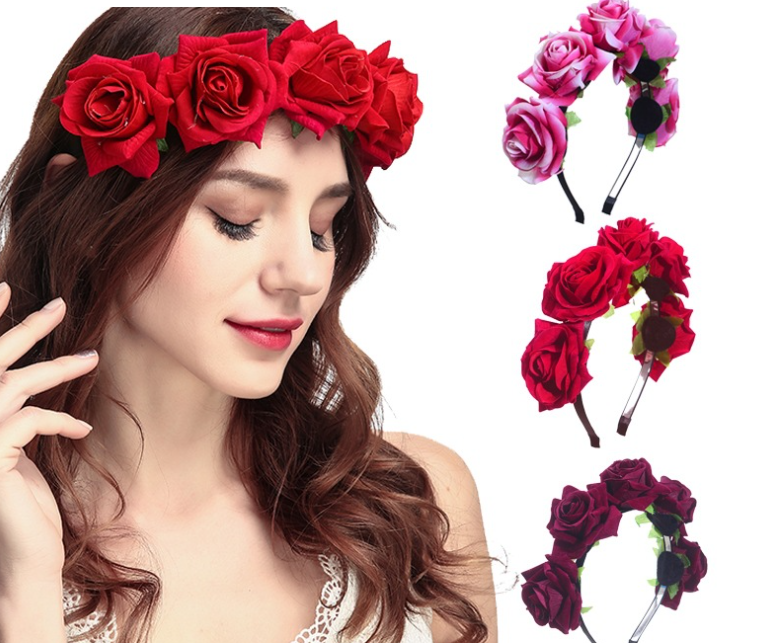 Rose Flower Headband Image 7