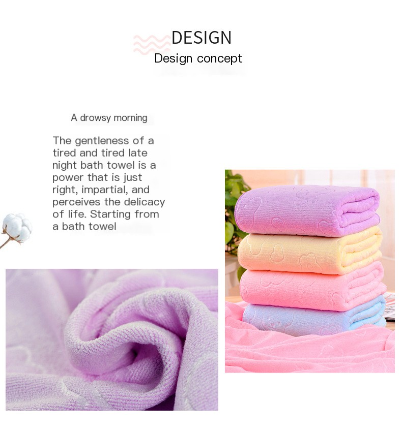 Ultra-Soft Microfiber Bear Bath Towel and Robe - Pink