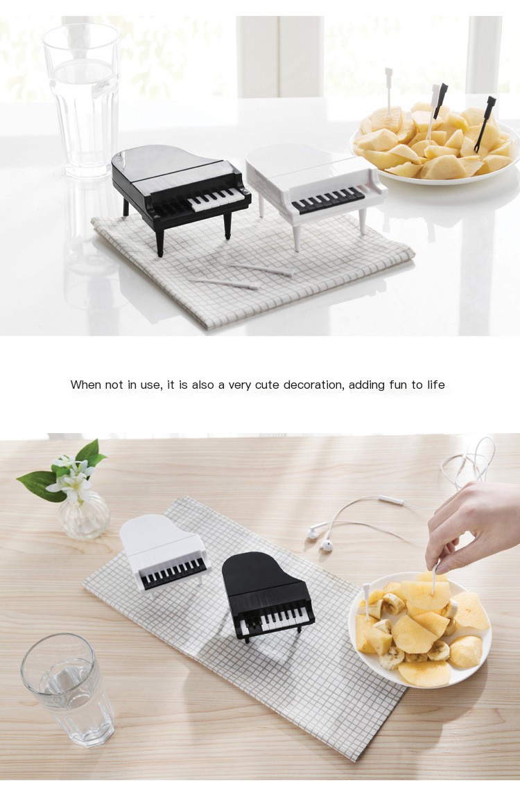 Piano Fruit Fork Set - White