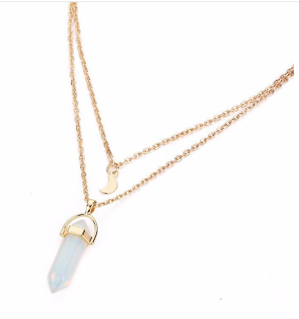 Moon Necklace - Green