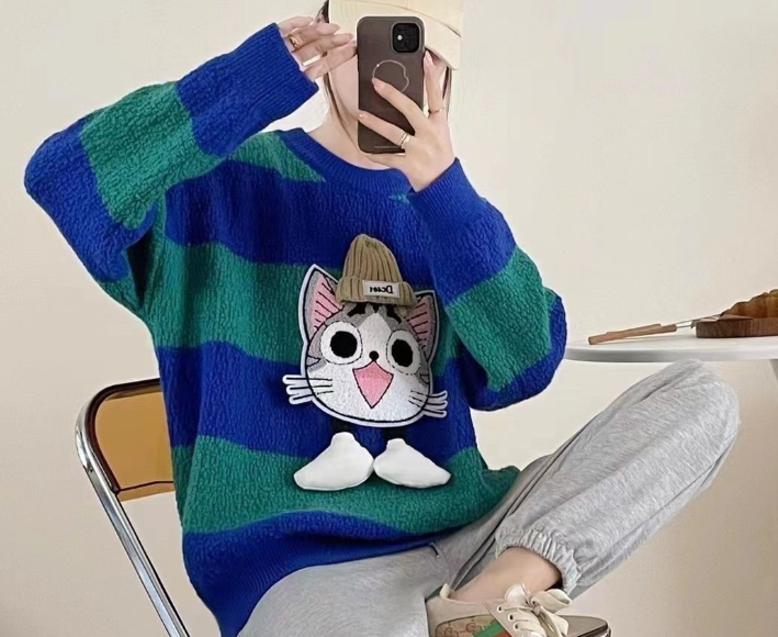 Chenille Knit Sweater Black