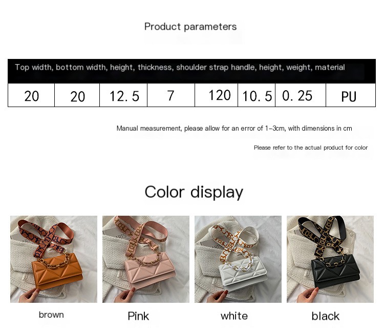 Cross-border diamond chain small square bag