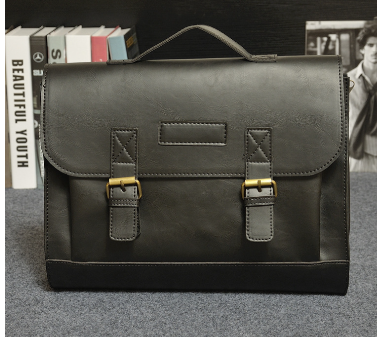 Bolso de Mano de Cuero Crazy Horse - Café