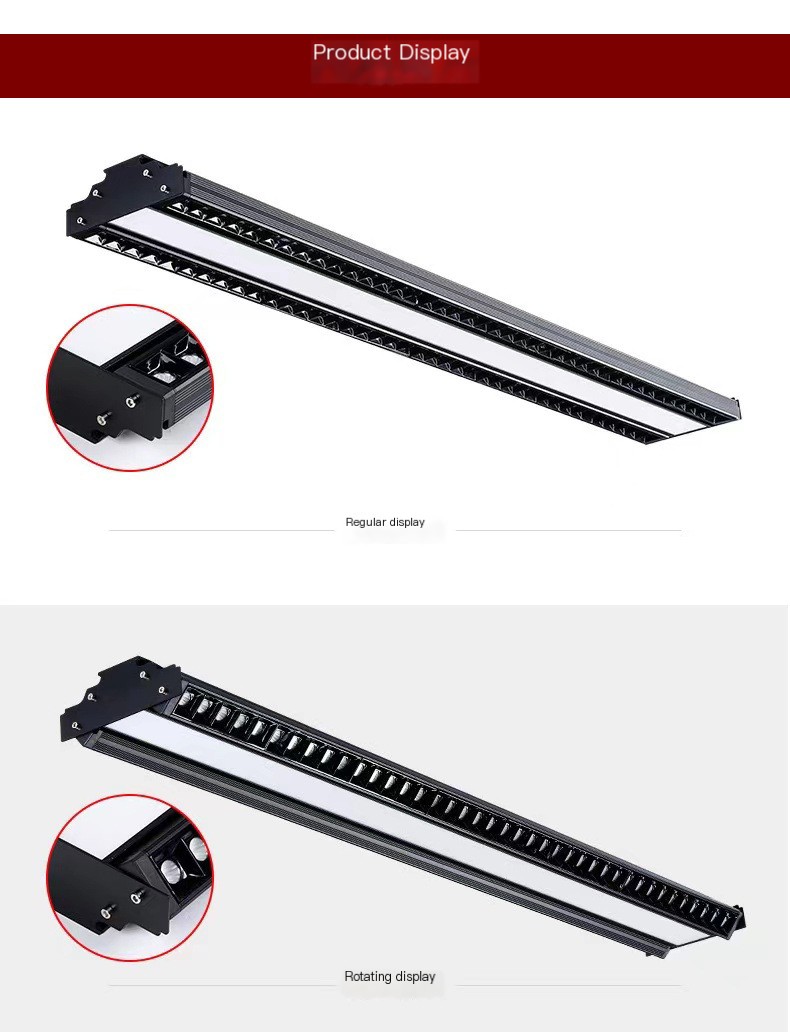 LED supermarket strip lights shopping mall supermarket office lighting ceiling lights grille lights adjustable shelf lights