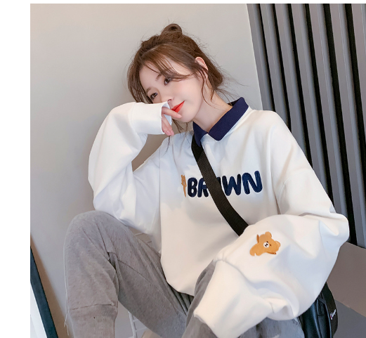 Camping Bags Bun Bread Rabbit Oversized Collar Thin Pullover