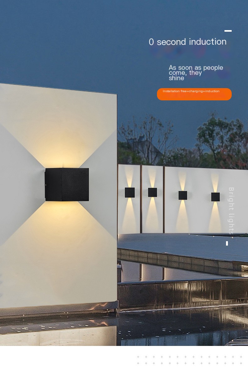 Minimalist Aluminum Body Motion Sensor Wall Light