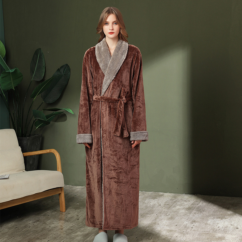 Men's Winter Plus Size Long Bathrobe