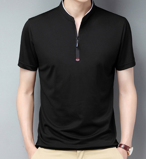 Men's Fixed Collar Zip T-Shirt 2