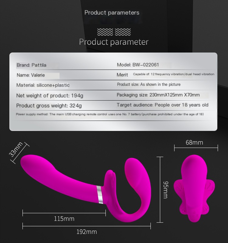Vibrador Duplo Strapon Butterfly
