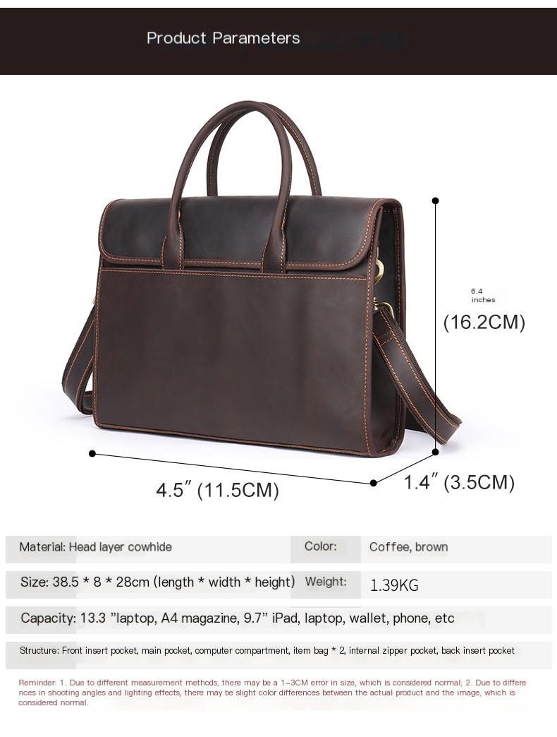 Handbag Retro Leather Travel Bag