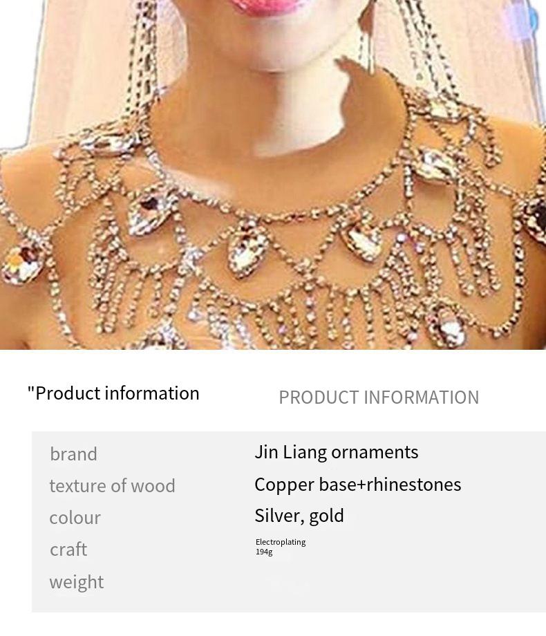 European and American bridal wedding rhinestone shoulder chain necklace female sexy multi-layer tassel body chain jewelry body chain