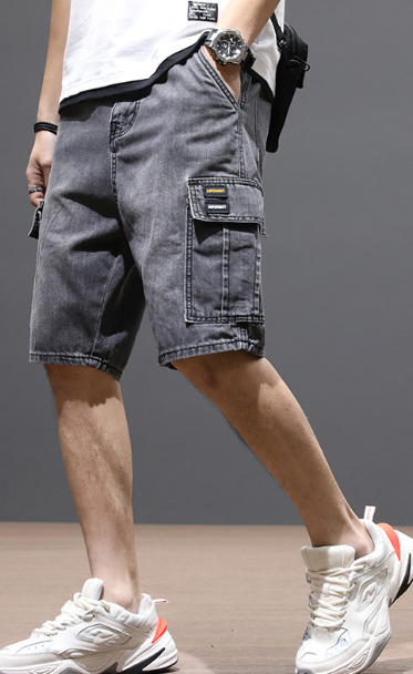 Multi-Pocket Tooling Denim Shorts Image 3