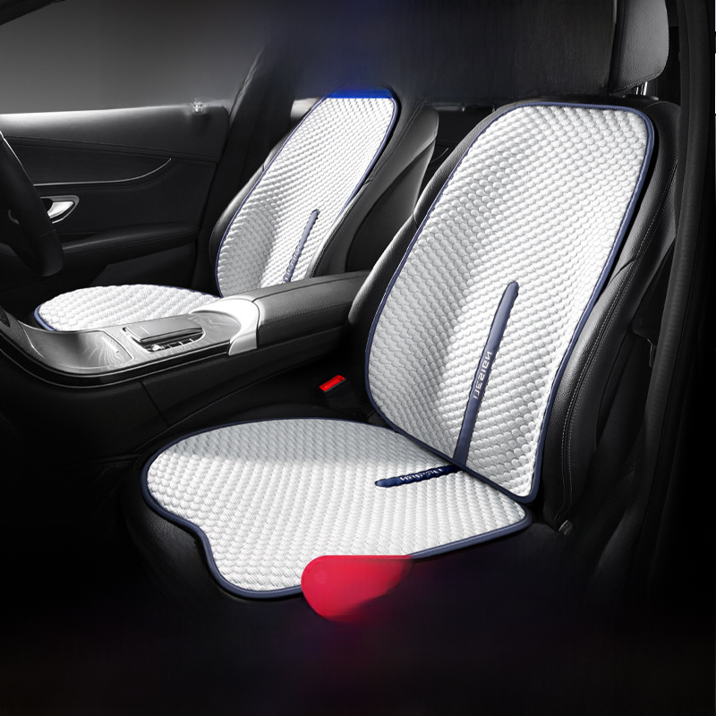 Car Cushion Four Seasons Universal Summer Ice Silk Seat Cool Cushion Women's Car Cushion Half Bag Seat Cover Ventilated Seat Cushion image